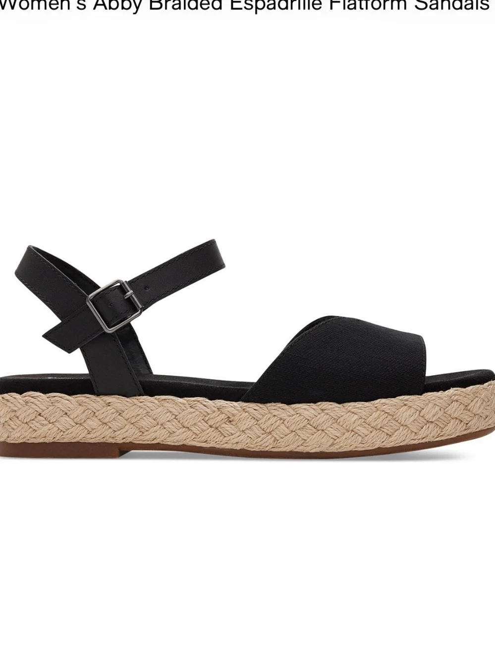 TOMS Women's Abby Braided Espadrille Flatform Sandals size 10